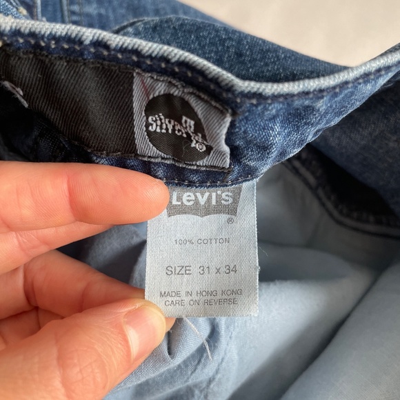 Vintage Y2K Levi's Silvertab Cargo Baggy Jeans Medium Wash 31x34 VTG Loose - Picture 6 of 9